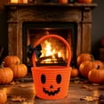 thumbnail image 2 of Cotton Rope Halloween Pumpkin Basket with Handle, Trick or Treat Bucket for Halloween Themed Party, Woven Candy Basket for Neighborhood Parades and Indoor Holiday Home Decor, 2 of 4