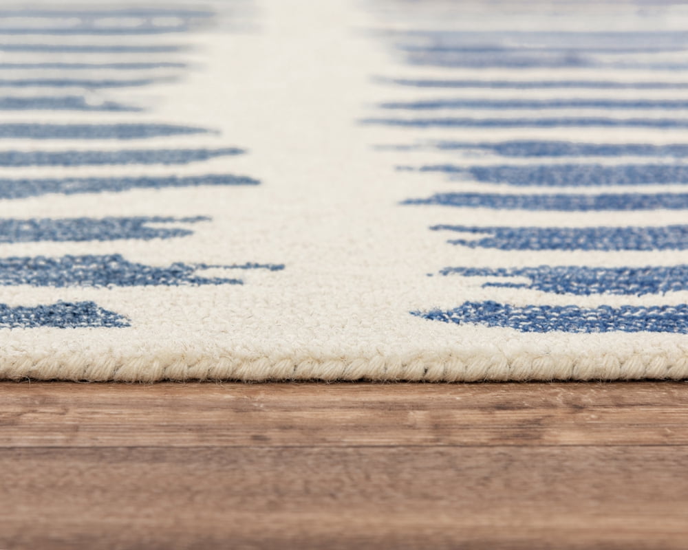 Rizzy Rugs Tetra Area Rug TET109 Ivory/Blue Scratches Jagged 7' 9" x 9' 9" Rectangle