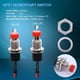 thumbnail image 2 of Riwesomey Botones eléctricos de 5 piezas, tapas redondas de reinicio automático, componentes de interruptores de alimentación de contacto de Herramientas y ferretería Negro, 2 of 6