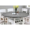 thumbnail image 5 of Miekor Furniture Dining Room Antique White / Gray 1pc Counter Height Table w Built in Lazy Suzan Storage Shelf Dining Table Bottom Functional Kitchen Table MK4863, 5 of 10