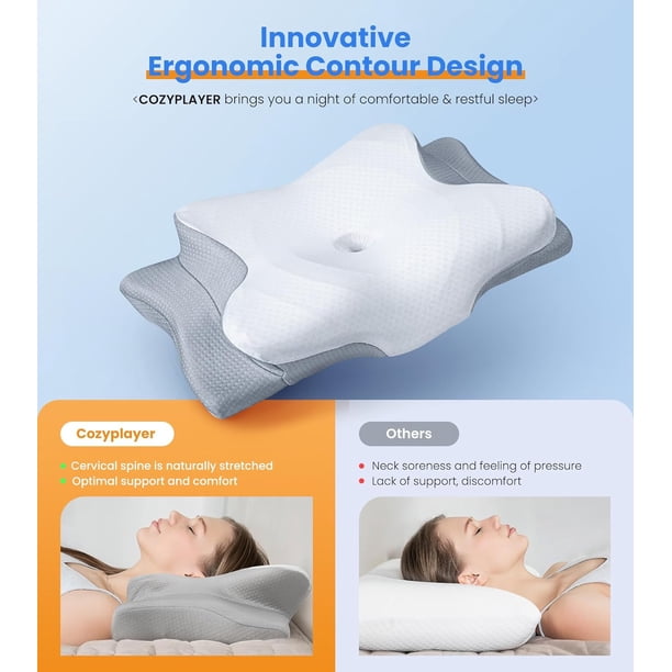 Ultra Pain Relief Cooling Pillow for Neck Support, Adjustable