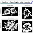 4 Styles Hibiscus Flower Car Sticker Hawaiian Stickers and Decals White