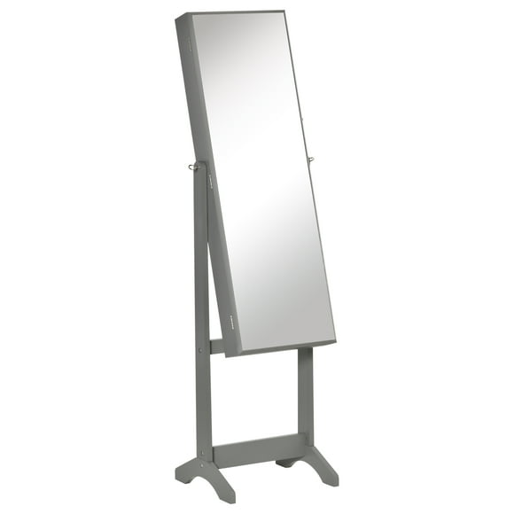 HOMCOM Jewelry Cabinet Floor Standing, Lockable Jewelry Organizer
