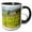 Black/White, variant on 3drose, Italy, Tuscany, Panzano. Spring Green of the Vineyards., 11oz Two-tone Yellow Mug