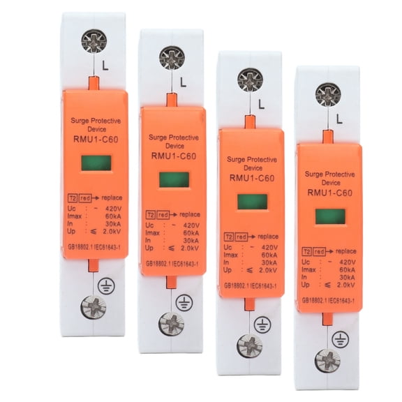 1P Protective Device DIN Rail Mounting SPD House Arrester Protector AC 420V RMU1 C20 40 60 Detachable Design