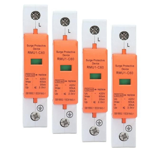 1P Protective Device DIN Rail Mounting SPD House Arrester Protector AC 420V RMU1 C20 40 60 Detachable Design