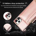 thumbnail image 2 of Dteck Case For iPhone 11 Pro 5.8 2019 Wallet Card Holder PU Leather Card Pockets Slim Protective Shockproof Flip Folio Zipper Purse Cover, rosegold, 2 of 5
