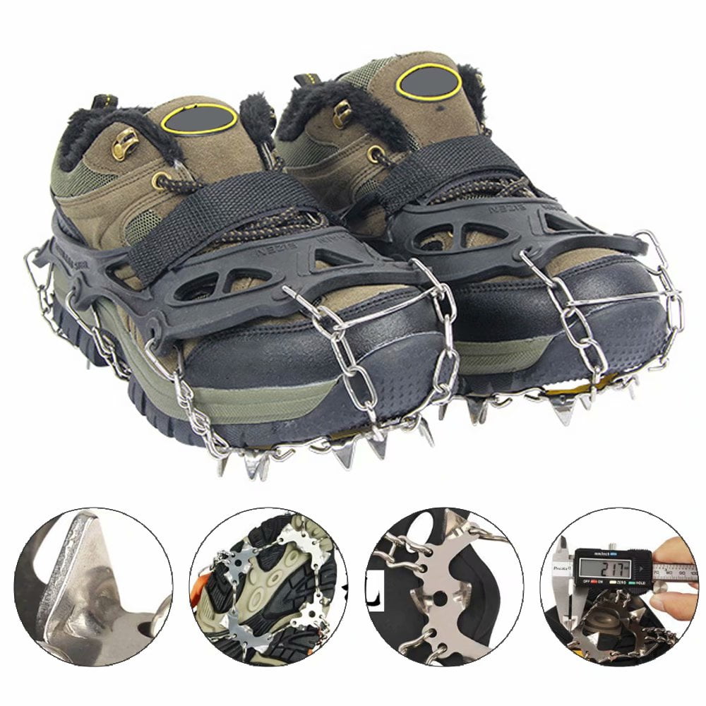 Crampons à Glace Pour Bottes De Neige Et Chaussures - Poignées De Traction Antidérapantes Pour Homme Et Femme - 19 Pointes En Acier Inoxydable - Protection Sûre Pour La Randonnée, La Pêche