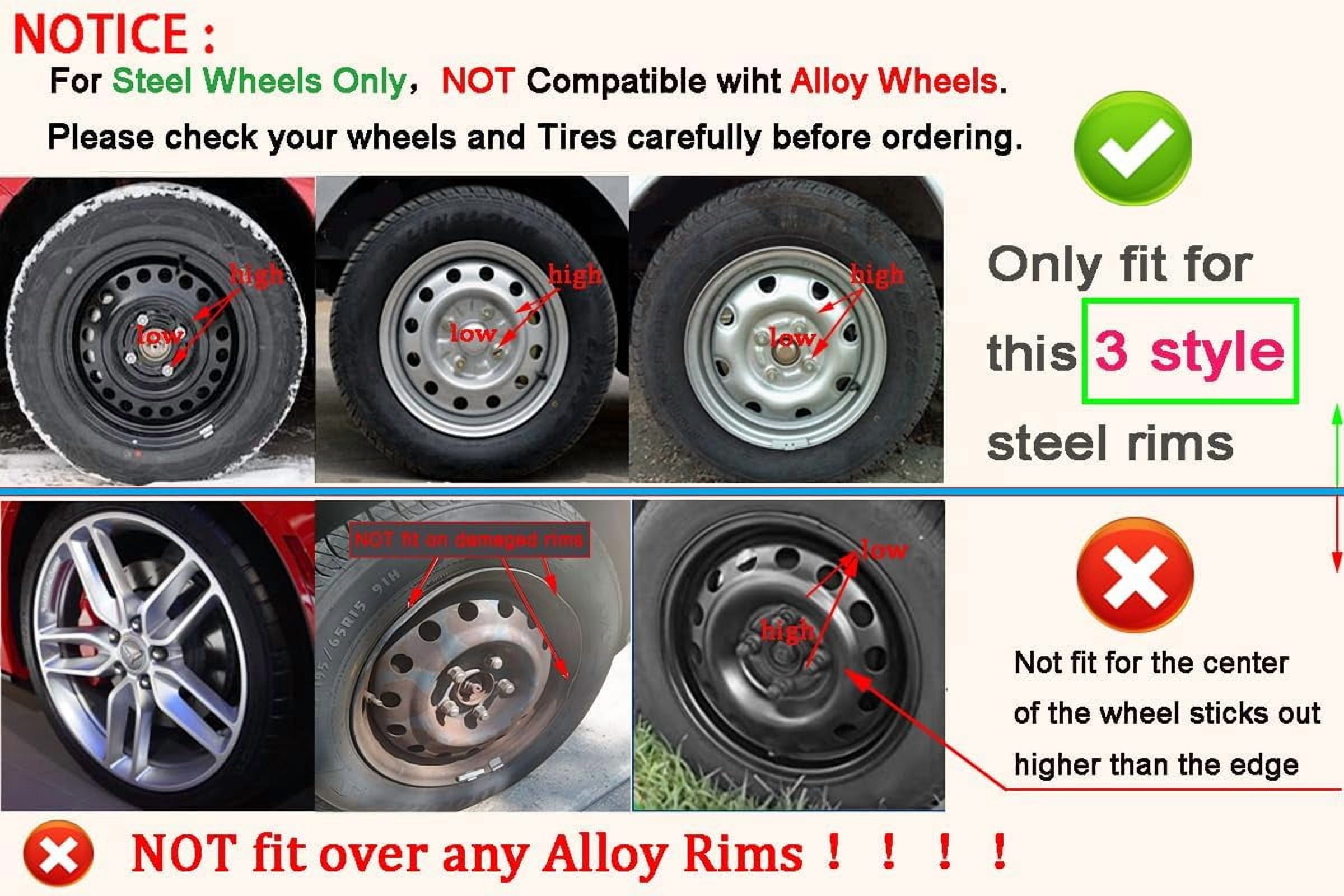 Beiled Universal Hubcap 16 inch ABS Tire Trim Cover, Pack of 4 Hubcaps Car Accessory, for Car Truck SUV，Silver