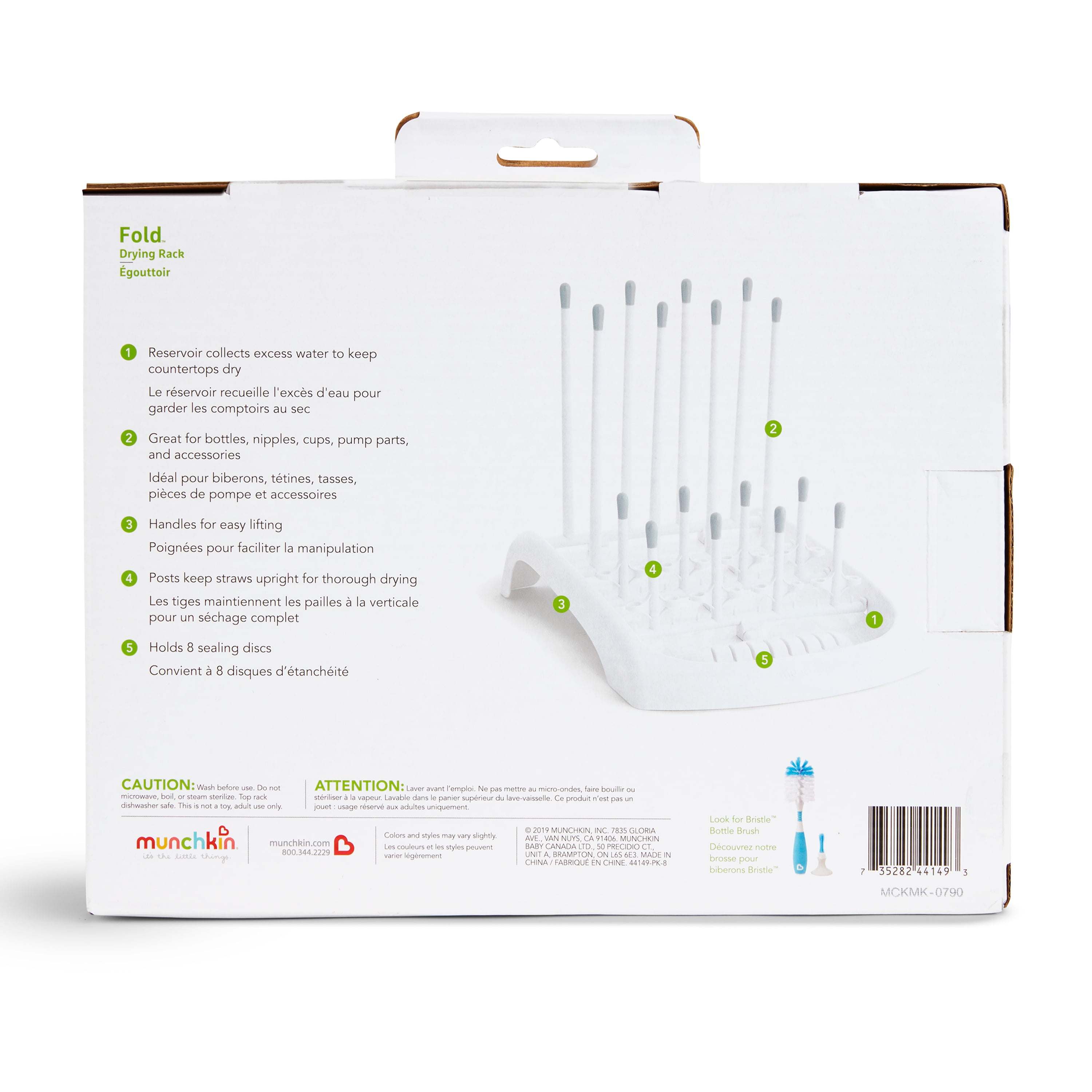 Munchkin Fold Baby Bottles and Accessories Drying Rack White Walmart