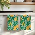thumbnail image 4 of Dish Towels, Tropical Absorbent Kitchen Towels 1 PC, Lemon Leaf Fruit Microfiber Hand Towels Dish Cloths Tea Towels for Home&nbsp; Bathroom,18X28-Inch, Orange Green, 4 of 6