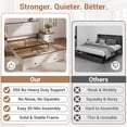 thumbnail image 6 of SYNGAR Full Bed Frame with Storage, Full Size Platform Bed with 2 Drawers, Wooden Bed Frame with Headboard, Heavy Duty Wood Support, No Box Spring, Farmhouse White+Brown Bed, 6 of 11