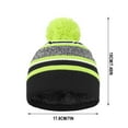 thumbnail image 3 of GigrtiJin 4-10 Years Boys Girls Winter Knitted Beanie Hats Color Block Ribbed Thermal Hats with Pompom Comfy Warm Hats, 3 of 3