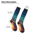 thumbnail image 4 of Zufioo Celestial Stag Cosmic Glow Print Long High Thigh Socks Knee-High Warm Stocking Women Boot Sock Leg Warmer High Socks for Daily Wear, Cosplay, 4 of 6