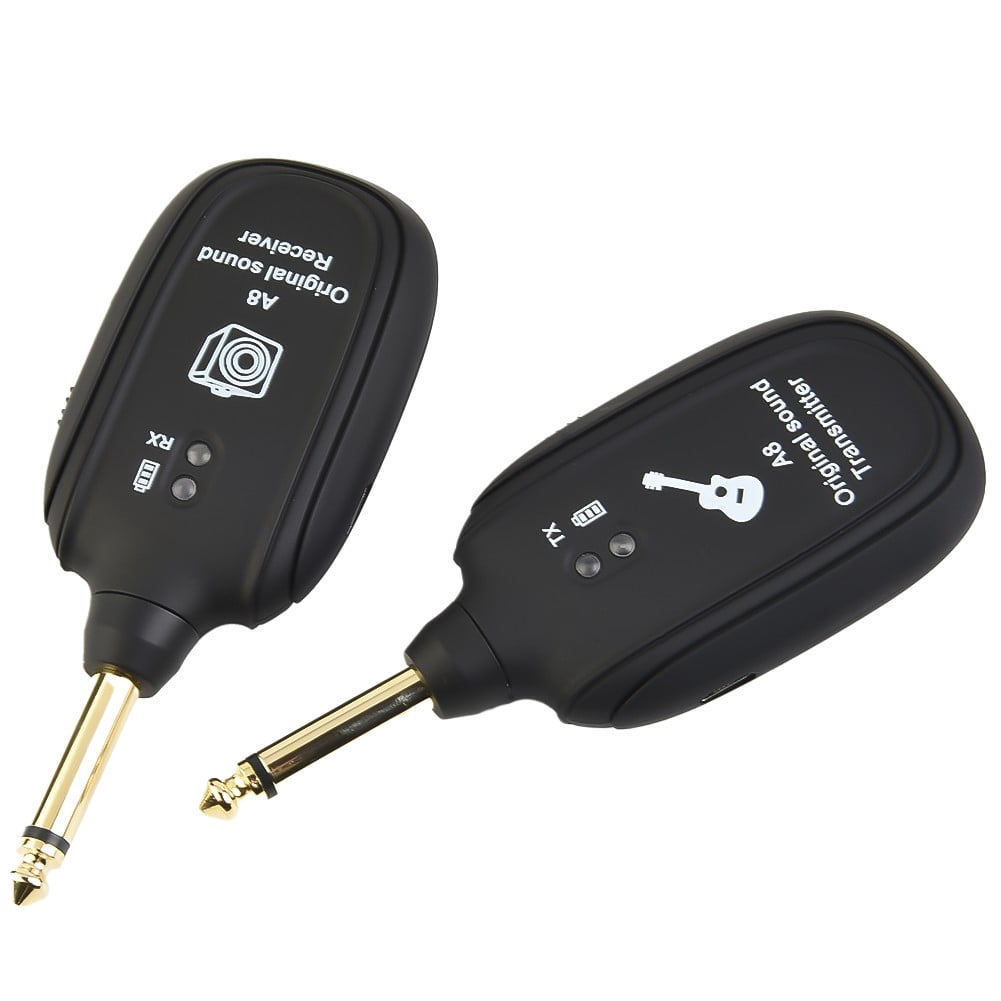 UHF Guitar Wireless System Transmitter & Receiver Rechargeable Battery 30M Range