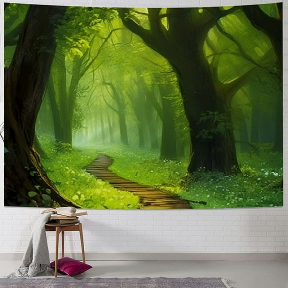 PRATYUS Forest Tapestry Nature Tree Cave Tapestry Wall Hanging Misty Forest Tapestry Rainforest Tapestry Landscape Wall Tapestry Psychedelic Tapestry for Living Room 40x30inch