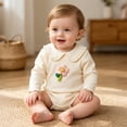 thumbnail image 2 of asjyhkr Toddler Clothes Boys Girls Rompers Ribbed Soft Stretchy Long Sleeve Snap-Up Pullover Fall Outfits Daily Wear(3-6 Months,Beige), 2 of 8