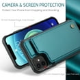 thumbnail image 2 of Mantto Case for iPhone 12/iPhone 12 Pro with Card Holder, Retro PU Leather RFID Blocking Credit Card Slots Double Magnetic Clasp Flip Kickstand Shockproof Phone Cover for iPhone 12/iPhone 12 Pro,Blue, 2 of 9