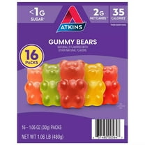 Atkins Endulge Gummy Bear Pieces Variety Pack, 1.06 Ounce (Pack of 16)