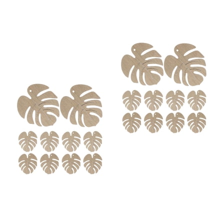 Masteelf 100 PCS  Wood Blanks DIY Wooden Monstera Leaf Cutouts Unfinished Wood Slices Wood Chips for Crafts Painting and Jewelry Making