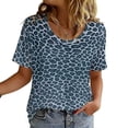 thumbnail image 4 of Ceisia Men's Blue-Gray Leopard Print Crew Neck T-Shirts, Stretchy Breathable Casual Short Sleeve Tops Gifts, 4 of 9