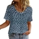 thumbnail image 4 of Ceisia Men's Blue-Gray Leopard Print Crew Neck T-Shirts, Stretchy Breathable Casual Short Sleeve Tops Gifts, 4 of 9