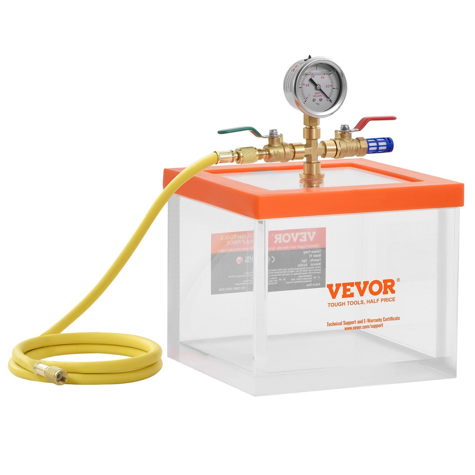 2-Gal Clear Vacuum Degassing Chamber - Multi-Use for Epoxy Resin, Silica Gel, Gypsum - High-Strength Acrylic
