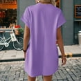 thumbnail image 3 of Vestido Holgado de Corta con Cuello Redondo y Bolsillos, Color Liso, , Talla M, 3 of 4