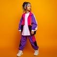 thumbnail image 6 of Unisex Kids Color Block Clothing Set Stylish Street Retro Tracksuit Outfits Hop Dance Dress Versatile Dailywear 8-9 Years, 6 of 6