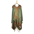 thumbnail image 2 of Paskmlna Border Pattern Double Layered Reversible Woven Pashmina Shawl Scarf Wrap Stole #08, 2 of 4