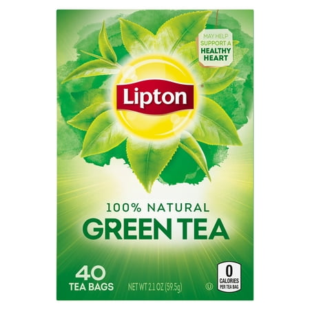 (6 Boxes) Lipton Natural Green Tea Bags, 40 ct (Best Grocery Store Green Tea)