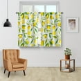 thumbnail image 2 of Lemon Kitchen Curtains - Spring Country Farmhouse Rustic Nature Fruit Short Cafe Curtains for Living Dining Room Tier Curtains Leaves Decor Rod Pocket Window Drapes 24 Inch Length 2 Panels Set, 2 of 5