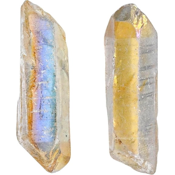 Angel Aura Quartz Raw Pencil Points Crystals (2 Pieces)
