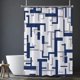 thumbnail image 3 of Navy and White Cortina de ducha azul Stall, cortinas azules y blancas, cortina de ducha moderna para duchas y bañeras de baño, 72 x 72 pulgadas de largo, ganchos incluidos, 3 of 5