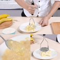 thumbnail image 3 of Metal Manual Masher Vegetable Potato Rice ruit Banana Egg Crusher Tool Home Household Items Kitchen Gadgets Black Round, 3 of 7