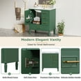 thumbnail image 6 of DTTRA 30" Bathroom Vanity with Ceramic Sink, Solid Wood Storage Cabinet, Soft Close Door and 3 Drawers, Green, 6 of 9
