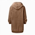 thumbnail image 6 of Towmus Long Teddy Fleece Coats for Women Clearance Full Zip Winter Warm Soft Fluffy Long Sleeve Hooded Jackets Casual Loose Overcoat Cardigan Outwear, 6 of 6