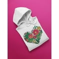 thumbnail image 3 of Beautiful Floral Heart Shape Hoodie Women -Image by Shutterstock, Female x-Large, 3 of 4