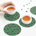 thumbnail image 7 of Pofeuu Christmas Dachshund Print Leather Coasters Set of 6, Round Cups Mugs Mat Pad for Home Kitchen Heat Resistant Drink Coasters,Round Shape, 7 of 7