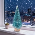 thumbnail image 5 of XIA0LE Artificial Mini Christmas Trees,3in Bottle Brush Trees With Wood Base, Artificial Frosted Sisal Xmas Tree, Diy Crafts Mini Pine Tree For Christmas Party Home Table Top Decor Winter Ornaments, 5 of 6
