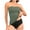Army Green, variant on Two Piece Bandeau Tankini Swimsuits for Women Tummy Control Bathing Suits Strapless Swimwear Swim Top with Bikini Bottom Green M
