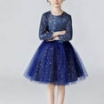 thumbnail image 6 of OGLCCG Girls Sequin Tulle Dress Long Sleeve Crew Neck Sparkly Princess Dress with Belted Formal Fancy Birthday Party Dresses 4-15 Years, 6 of 7
