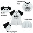 thumbnail image 2 of Pack of 2, Ain't No Daddy Like The One I Got & That Smell Is Coming From My Dad Funny Dresses, Newborn Baby's Skirts, Infant Princess Dress, Toddler Frocks (Black Raglan Dresses, 18-24 Months), 2 of 5