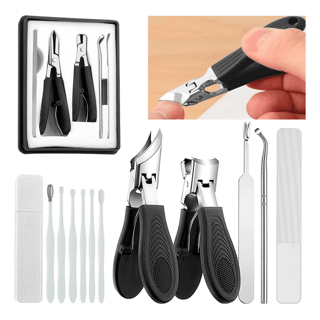 Juego De Cortaúñas Para Uñas De Manos Y Pies Inclinado 11pcs Xtellar negro