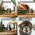 thumbnail image 5 of GROSCHE Milano Steel Moka pot, 10 Espresso Cups, Stovetop Espresso Maker: Stainless Steel Moka Pot for Greca, Induction, Electric & Gas Stoves - Dishwasher Safe Stovetop Espresso Maker, Brushed, 5 of 5