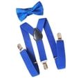 thumbnail image 4 of Tirantes tipo Y para hombre con pajarita, accesorios para ropa y pantalones Azul, 4 of 9