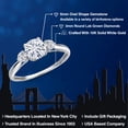 thumbnail image 2 of Gem Stone King 10K White Gold White Moissanite and Lab Grown Diamond 3-Stone Ring for Women | 1.02 Cttw | Round 6MM | Gemstone Birthstone | Size 6, 2 of 6