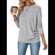 thumbnail image 1 of Camisa de Larga con Puños Abotonados para Mujer, Suéter Informal de Otoño, Moda Gris S, 1 of 10
