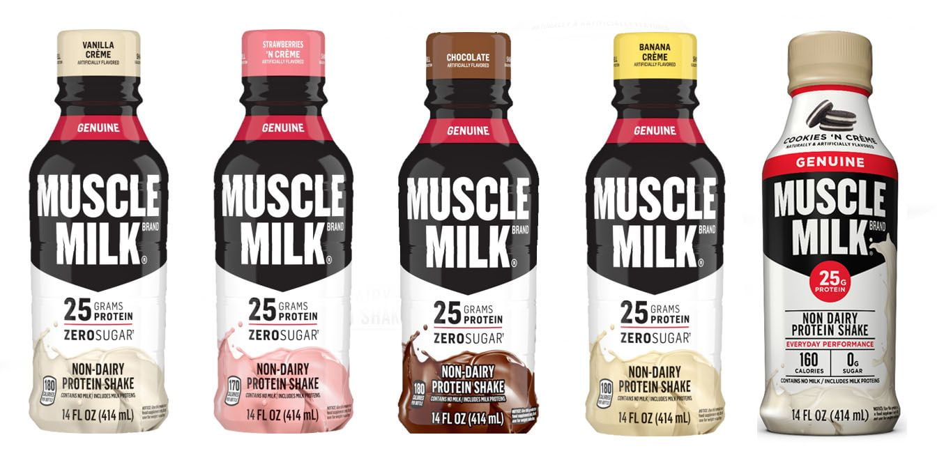 Muscle Milk Genuine Non Dairy Protein Shake 5 Flavor Variety Pack 25g Protein 14 Fl Oz Pack