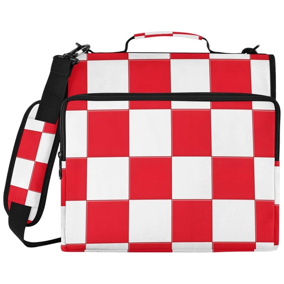 ALAZA Zipper Binder Checkered Grid-t9 Pattern 2 inch 3 Ring 500 Sheet Capacity Trapper Keeper File Folder Organizer Bag